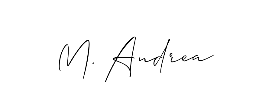 Make a short M. Andrea signature style. Manage your documents anywhere anytime using Allison_Script. Create and add eSignatures, submit forms, share and send files easily. M. Andrea signature style 2 images and pictures png