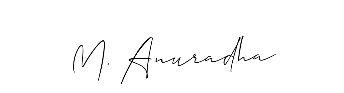 if you are searching for the best signature style for your name M. Anuradha. so please give up your signature search. here we have designed multiple signature styles  using Allison_Script. M. Anuradha signature style 2 images and pictures png