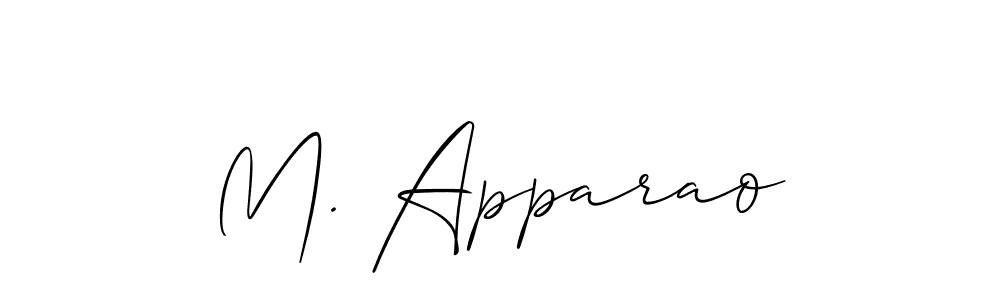 Design your own signature with our free online signature maker. With this signature software, you can create a handwritten (Allison_Script) signature for name M. Apparao. M. Apparao signature style 2 images and pictures png