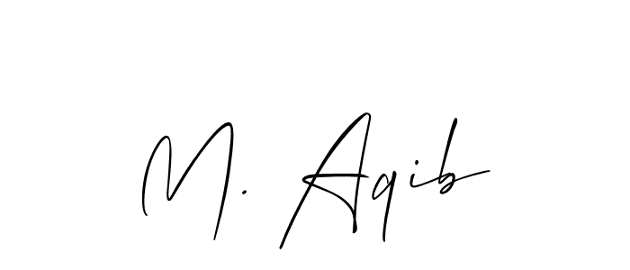 Also You can easily find your signature by using the search form. We will create M. Aqib name handwritten signature images for you free of cost using Allison_Script sign style. M. Aqib signature style 2 images and pictures png