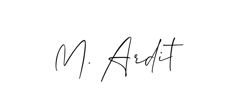 Design your own signature with our free online signature maker. With this signature software, you can create a handwritten (Allison_Script) signature for name M. Ardit. M. Ardit signature style 2 images and pictures png