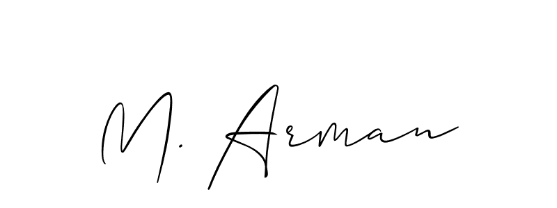 Also You can easily find your signature by using the search form. We will create M. Arman name handwritten signature images for you free of cost using Allison_Script sign style. M. Arman signature style 2 images and pictures png