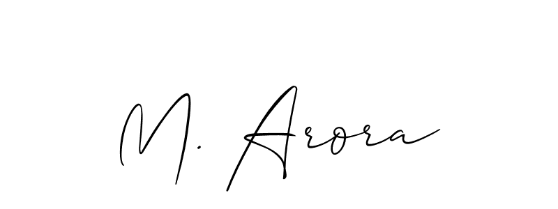 Allison_Script is a professional signature style that is perfect for those who want to add a touch of class to their signature. It is also a great choice for those who want to make their signature more unique. Get M. Arora name to fancy signature for free. M. Arora signature style 2 images and pictures png