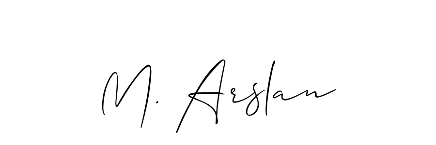 Also You can easily find your signature by using the search form. We will create M. Arslan name handwritten signature images for you free of cost using Allison_Script sign style. M. Arslan signature style 2 images and pictures png