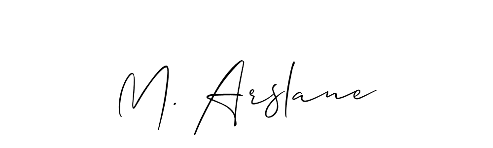 Design your own signature with our free online signature maker. With this signature software, you can create a handwritten (Allison_Script) signature for name M. Arslane. M. Arslane signature style 2 images and pictures png