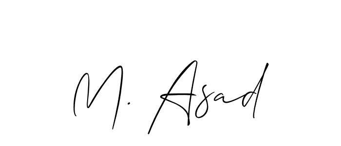 Make a short M. Asad signature style. Manage your documents anywhere anytime using Allison_Script. Create and add eSignatures, submit forms, share and send files easily. M. Asad signature style 2 images and pictures png