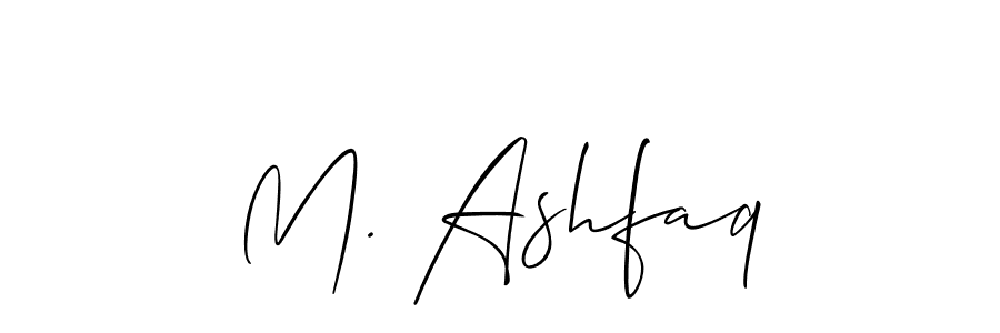 The best way (Allison_Script) to make a short signature is to pick only two or three words in your name. The name M. Ashfaq include a total of six letters. For converting this name. M. Ashfaq signature style 2 images and pictures png