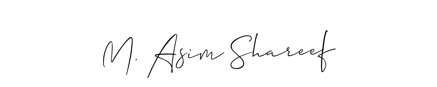 Allison_Script is a professional signature style that is perfect for those who want to add a touch of class to their signature. It is also a great choice for those who want to make their signature more unique. Get M. Asim Shareef name to fancy signature for free. M. Asim Shareef signature style 2 images and pictures png