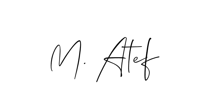 if you are searching for the best signature style for your name M. Atef. so please give up your signature search. here we have designed multiple signature styles  using Allison_Script. M. Atef signature style 2 images and pictures png