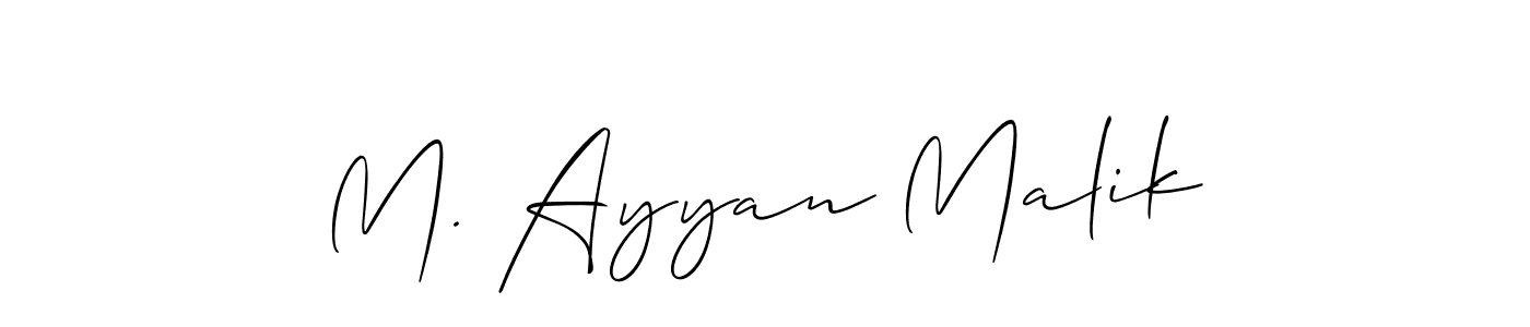 M. Ayyan Malik stylish signature style. Best Handwritten Sign (Allison_Script) for my name. Handwritten Signature Collection Ideas for my name M. Ayyan Malik. M. Ayyan Malik signature style 2 images and pictures png