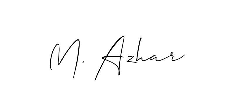 Create a beautiful signature design for name M. Azhar. With this signature (Allison_Script) fonts, you can make a handwritten signature for free. M. Azhar signature style 2 images and pictures png