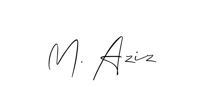 Create a beautiful signature design for name M. Aziz. With this signature (Allison_Script) fonts, you can make a handwritten signature for free. M. Aziz signature style 2 images and pictures png