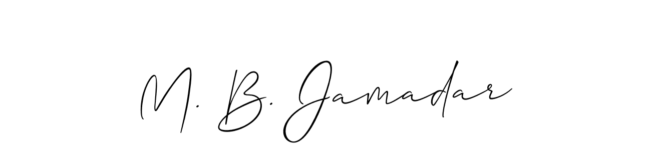 Use a signature maker to create a handwritten signature online. With this signature software, you can design (Allison_Script) your own signature for name M. B. Jamadar. M. B. Jamadar signature style 2 images and pictures png