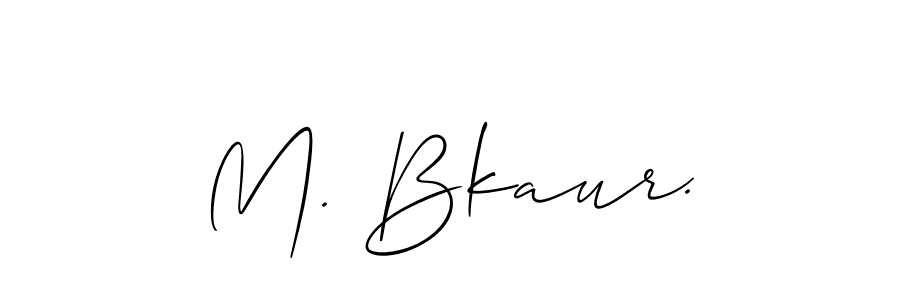 You should practise on your own different ways (Allison_Script) to write your name (M. Bkaur.) in signature. don't let someone else do it for you. M. Bkaur. signature style 2 images and pictures png