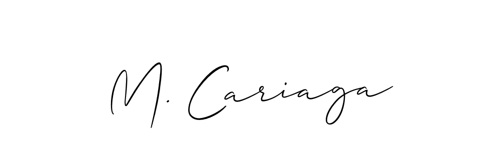 Design your own signature with our free online signature maker. With this signature software, you can create a handwritten (Allison_Script) signature for name M. Cariaga. M. Cariaga signature style 2 images and pictures png