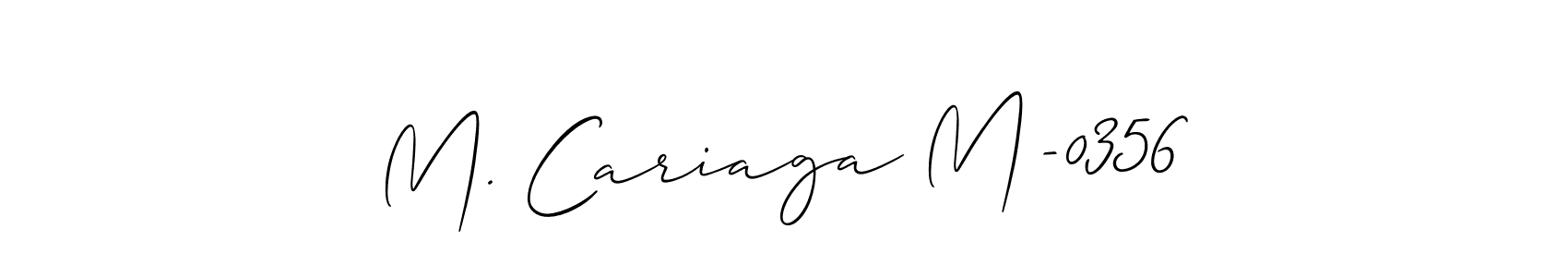 Similarly Allison_Script is the best handwritten signature design. Signature creator online .You can use it as an online autograph creator for name M. Cariaga M-0356. M. Cariaga M-0356 signature style 2 images and pictures png