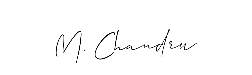 Make a beautiful signature design for name M. Chandru. With this signature (Allison_Script) style, you can create a handwritten signature for free. M. Chandru signature style 2 images and pictures png