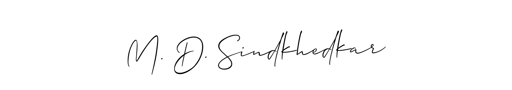 Design your own signature with our free online signature maker. With this signature software, you can create a handwritten (Allison_Script) signature for name M. D. Sindkhedkar. M. D. Sindkhedkar signature style 2 images and pictures png