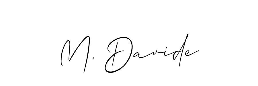 Also we have M. Davide name is the best signature style. Create professional handwritten signature collection using Allison_Script autograph style. M. Davide signature style 2 images and pictures png