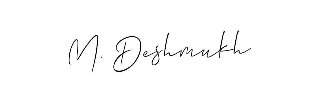 Check out images of Autograph of M. Deshmukh name. Actor M. Deshmukh Signature Style. Allison_Script is a professional sign style online. M. Deshmukh signature style 2 images and pictures png