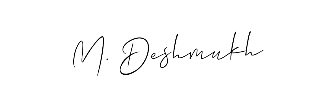 if you are searching for the best signature style for your name M. Deshmukh. so please give up your signature search. here we have designed multiple signature styles  using Allison_Script. M. Deshmukh signature style 2 images and pictures png
