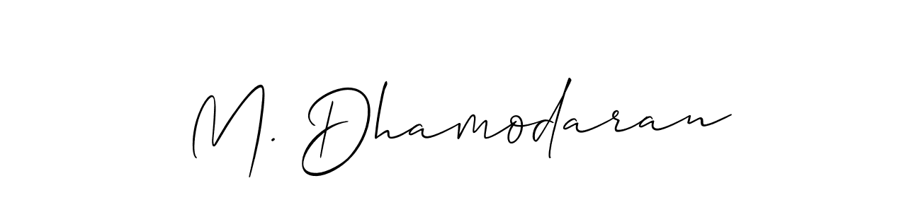 Allison_Script is a professional signature style that is perfect for those who want to add a touch of class to their signature. It is also a great choice for those who want to make their signature more unique. Get M. Dhamodaran name to fancy signature for free. M. Dhamodaran signature style 2 images and pictures png