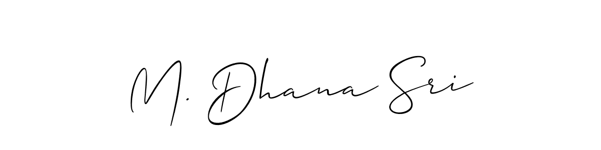 M. Dhana Sri stylish signature style. Best Handwritten Sign (Allison_Script) for my name. Handwritten Signature Collection Ideas for my name M. Dhana Sri. M. Dhana Sri signature style 2 images and pictures png
