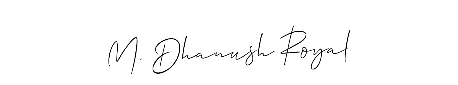 Create a beautiful signature design for name M. Dhanush Royal. With this signature (Allison_Script) fonts, you can make a handwritten signature for free. M. Dhanush Royal signature style 2 images and pictures png