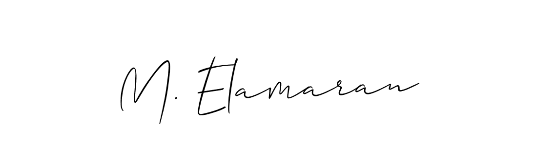 How to make M. Elamaran name signature. Use Allison_Script style for creating short signs online. This is the latest handwritten sign. M. Elamaran signature style 2 images and pictures png