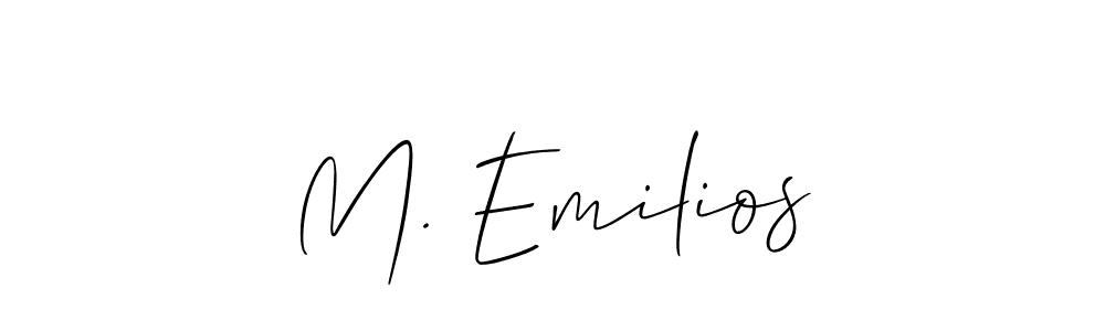 if you are searching for the best signature style for your name M. Emilios. so please give up your signature search. here we have designed multiple signature styles  using Allison_Script. M. Emilios signature style 2 images and pictures png