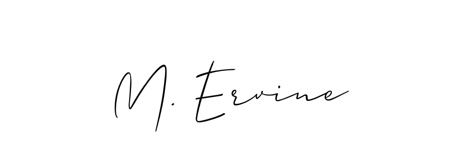 Make a beautiful signature design for name M. Ervine. With this signature (Allison_Script) style, you can create a handwritten signature for free. M. Ervine signature style 2 images and pictures png