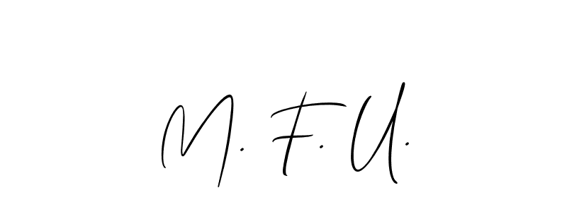 How to make M. F. U. signature? Allison_Script is a professional autograph style. Create handwritten signature for M. F. U. name. M. F. U. signature style 2 images and pictures png