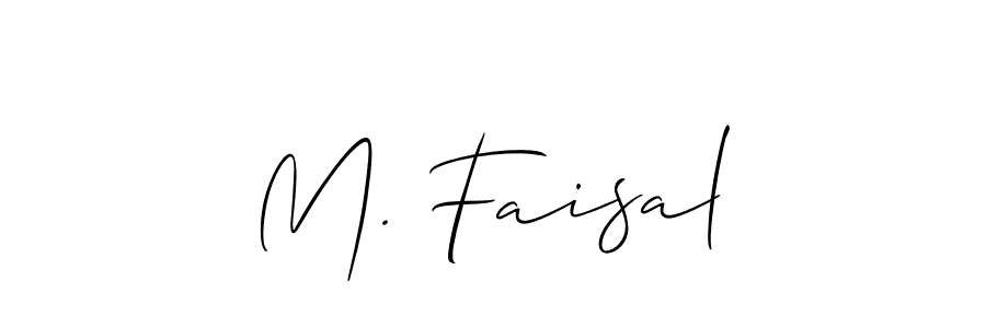 Make a beautiful signature design for name M. Faisal. With this signature (Allison_Script) style, you can create a handwritten signature for free. M. Faisal signature style 2 images and pictures png