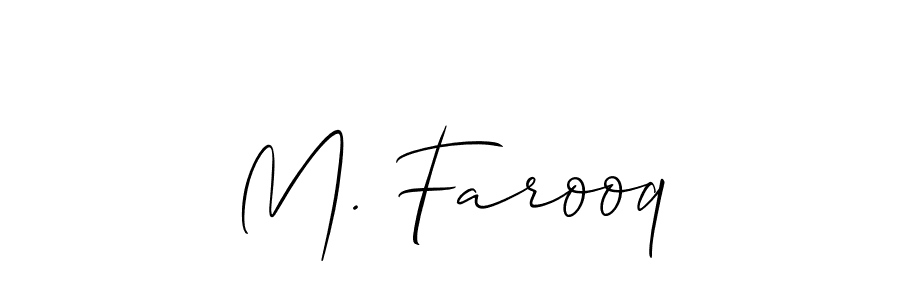 Create a beautiful signature design for name M. Farooq. With this signature (Allison_Script) fonts, you can make a handwritten signature for free. M. Farooq signature style 2 images and pictures png