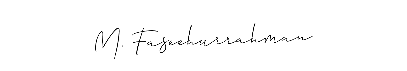 How to Draw M. Faseehurrahman signature style? Allison_Script is a latest design signature styles for name M. Faseehurrahman. M. Faseehurrahman signature style 2 images and pictures png