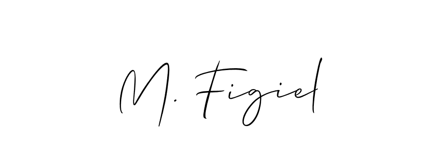 Use a signature maker to create a handwritten signature online. With this signature software, you can design (Allison_Script) your own signature for name M. Figiel. M. Figiel signature style 2 images and pictures png