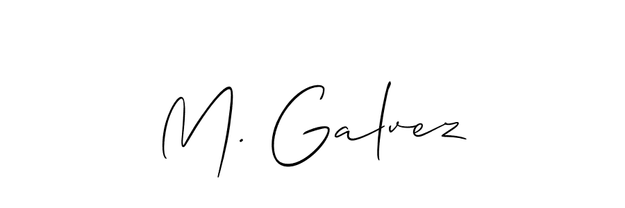 Make a beautiful signature design for name M. Galvez. With this signature (Allison_Script) style, you can create a handwritten signature for free. M. Galvez signature style 2 images and pictures png