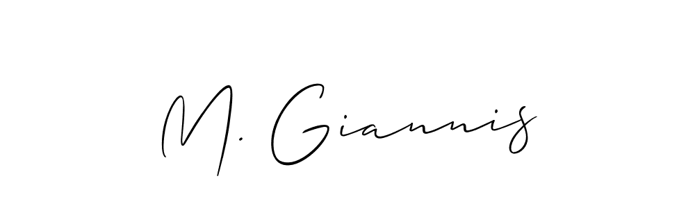 Make a short M. Giannis signature style. Manage your documents anywhere anytime using Allison_Script. Create and add eSignatures, submit forms, share and send files easily. M. Giannis signature style 2 images and pictures png