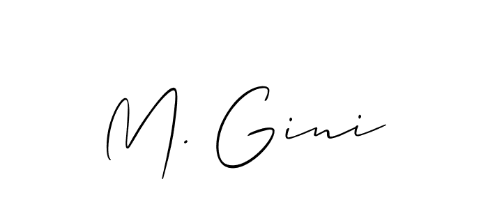 Make a short M. Gini signature style. Manage your documents anywhere anytime using Allison_Script. Create and add eSignatures, submit forms, share and send files easily. M. Gini signature style 2 images and pictures png