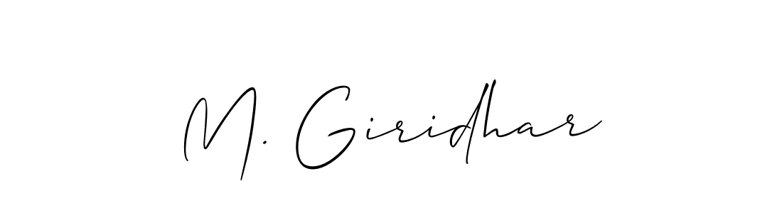 Also we have M. Giridhar name is the best signature style. Create professional handwritten signature collection using Allison_Script autograph style. M. Giridhar signature style 2 images and pictures png