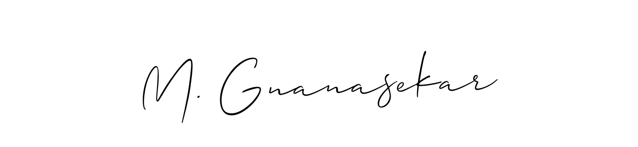 Use a signature maker to create a handwritten signature online. With this signature software, you can design (Allison_Script) your own signature for name M. Gnanasekar. M. Gnanasekar signature style 2 images and pictures png