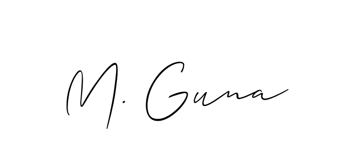 Create a beautiful signature design for name M. Guna. With this signature (Allison_Script) fonts, you can make a handwritten signature for free. M. Guna signature style 2 images and pictures png