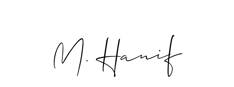 Allison_Script is a professional signature style that is perfect for those who want to add a touch of class to their signature. It is also a great choice for those who want to make their signature more unique. Get M. Hanif name to fancy signature for free. M. Hanif signature style 2 images and pictures png