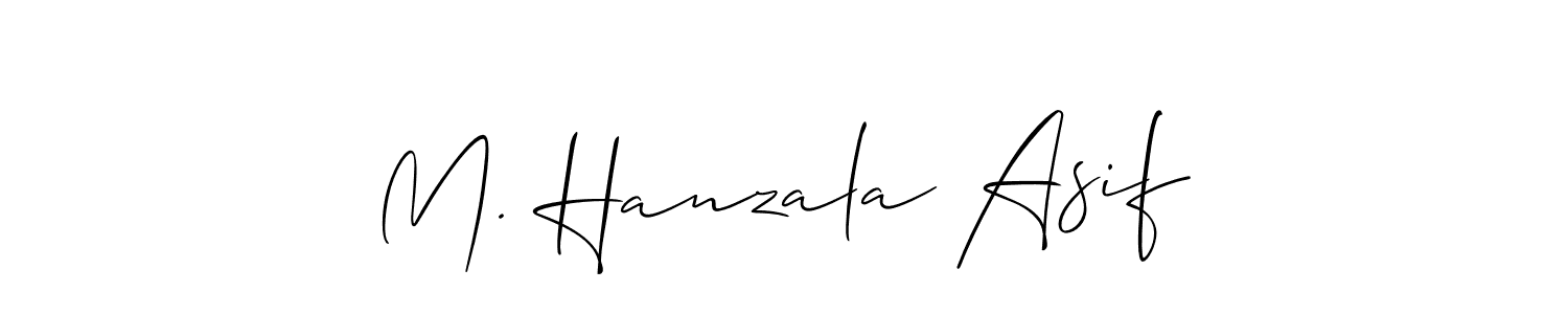 Create a beautiful signature design for name M. Hanzala Asif. With this signature (Allison_Script) fonts, you can make a handwritten signature for free. M. Hanzala Asif signature style 2 images and pictures png