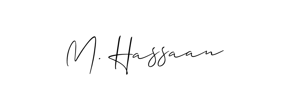 if you are searching for the best signature style for your name M. Hassaan. so please give up your signature search. here we have designed multiple signature styles  using Allison_Script. M. Hassaan signature style 2 images and pictures png