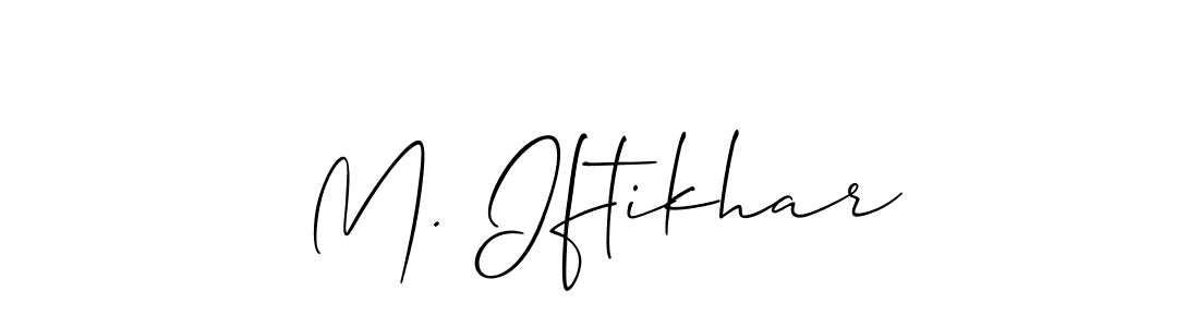 How to make M. Iftikhar name signature. Use Allison_Script style for creating short signs online. This is the latest handwritten sign. M. Iftikhar signature style 2 images and pictures png