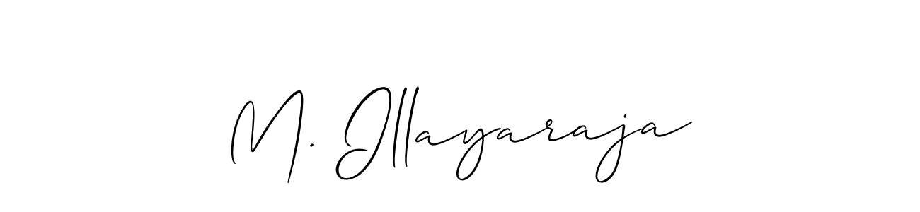 Create a beautiful signature design for name M. Illayaraja. With this signature (Allison_Script) fonts, you can make a handwritten signature for free. M. Illayaraja signature style 2 images and pictures png