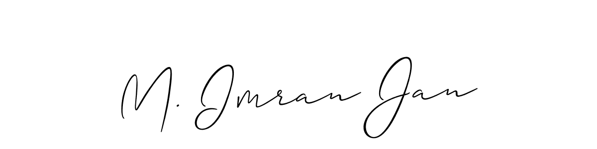 It looks lik you need a new signature style for name M. Imran Jan. Design unique handwritten (Allison_Script) signature with our free signature maker in just a few clicks. M. Imran Jan signature style 2 images and pictures png