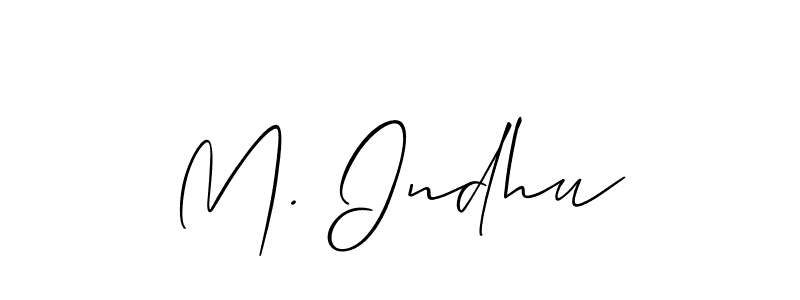 This is the best signature style for the M. Indhu name. Also you like these signature font (Allison_Script). Mix name signature. M. Indhu signature style 2 images and pictures png
