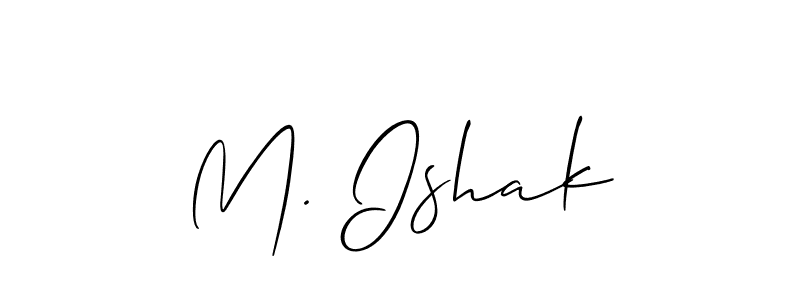 if you are searching for the best signature style for your name M. Ishak. so please give up your signature search. here we have designed multiple signature styles  using Allison_Script. M. Ishak signature style 2 images and pictures png